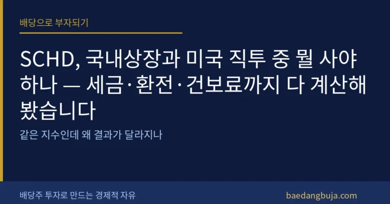 SCHD, 국내상장과 미국 직투 중 뭘 사야 하나 — 커버 이미지