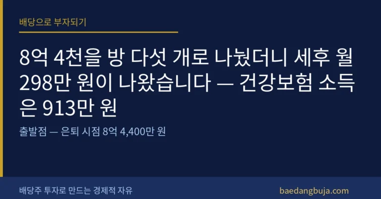 8억 4천을 방 다섯 개로 나눴더니 세후 월 298만 커버 이미지